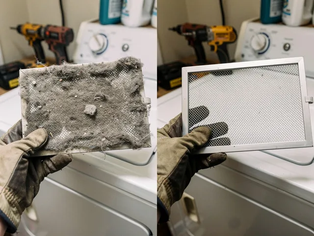 Professional lint trap cleaning by Akron Dryer Vent Cleaning in Akron