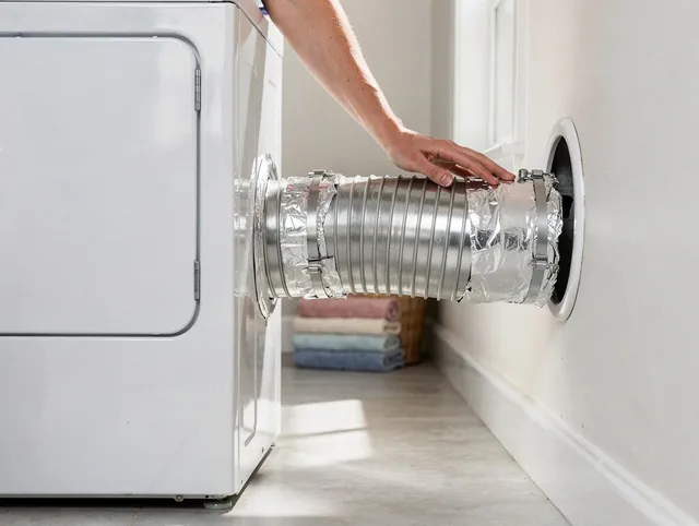 Professional dryer vent hose installation by Akron Dryer Vent Cleaning in Akron
