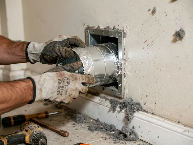 Professional dryer vent repair and installation by Akron Dryer Vent Cleaning in Akron