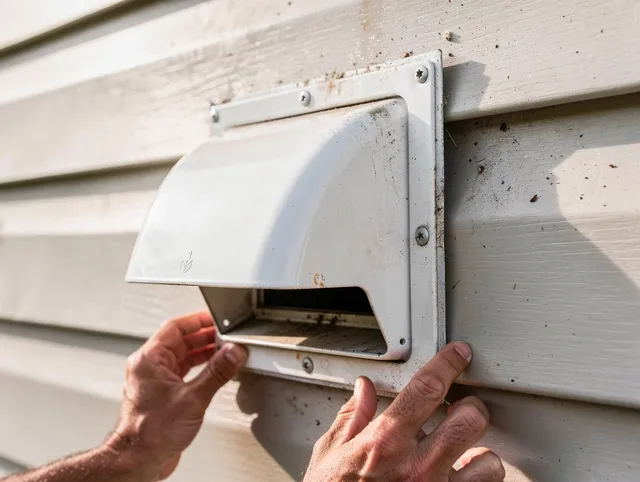 Akron Dryer Vent Cleaning technician delivering thorough residential dryer vent cleaning service in Akron